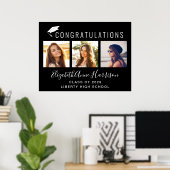 Herzlichen Glückwunsch Foto Black Graduation Party Poster (Heimbüro)