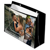Herzlichen Glückwunsch Foto Collage Black Wedding| Große Geschenktüte (Vorderseite Schrägansicht)