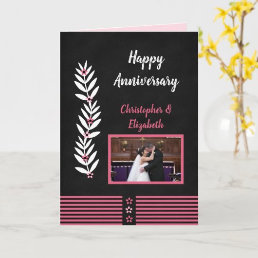 Herzlichen Glückwunsch Foto zum Jahrestag Karte (Gelbe Blume)