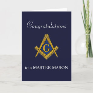 Herzlichen Glückwunsch Freemason Masonic Master Ma Dankeskarte