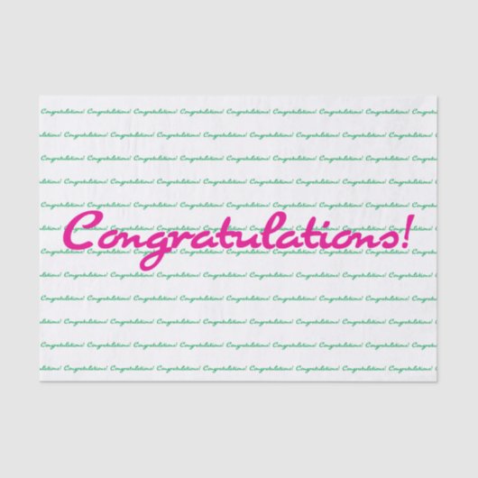 Herzlichen Glückwunsch! Frühjahrsrosa grün lässig Seidenpapier (Vorderseite)