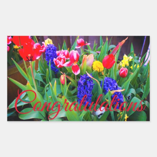 Herzlichen Glückwunsch Frühlingsblumen #3 Stickers (Vorderseite)