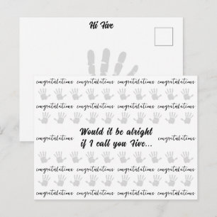 Herzlichen Glückwunsch fünf Ehre jedes Erreichten Postkarte
