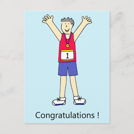 Herzlichen Glückwunsch für ihn. Postkarte (Vorderseite)