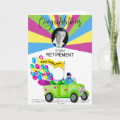 Herzlichen Glückwunsch für sein Foto Retro Car Karte (Vorderseite)