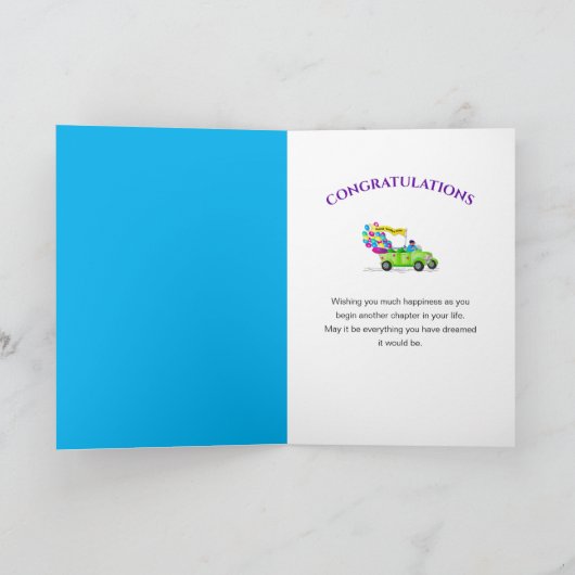 Herzlichen Glückwunsch für sein Foto Retro Car Karte (Innenseite)