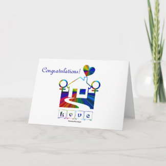 Herzlichen Glückwunsch! Gay Marriage Rainbow House Karte