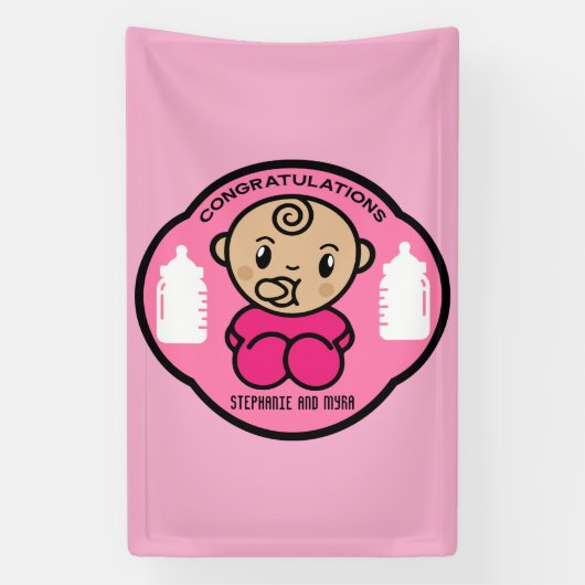 Herzlichen Glückwunsch Gay Parents Baby Boy Banner (Vertikal)