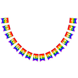 Herzlichen Glückwunsch Gay Pride Rainbow Bunting Wimpelkette