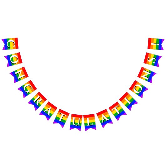 Herzlichen Glückwunsch Gay Pride Rainbow Bunting Wimpelkette (Alle)