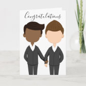 Herzlichen Glückwunsch Gay Wedding Interracial Men Karte (Vorderseite)