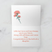 Herzlichen Glückwunsch Geburt der Tochter Karte (Innenseite)