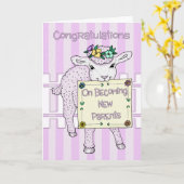 Herzlichen Glückwunsch Geburt des jungen Mädchens  Karte (Gelbe Blume)