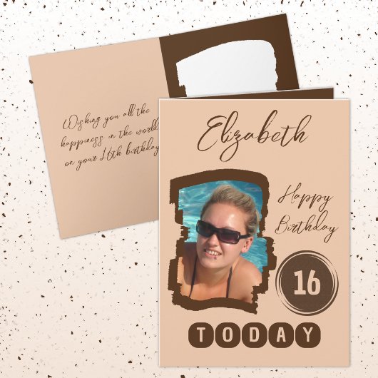 Herzlichen Glückwunsch Geburtstag 16 heute fügen F Karte