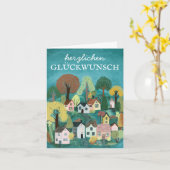 Herzlichen Glückwunsch Geburtstag süßes Dorf Karte (Gelbe Blume)