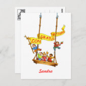 Herzlichen Glückwunsch Geburtstag Swing Children P Postkarte (Vorne/Hinten)
