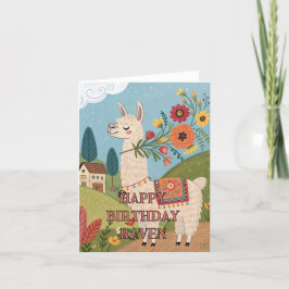 Herzlichen Glückwunsch Geburtstagskarte Alpaca Fol Dankeskarte