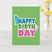 Herzlichen Glückwunsch Geburtstagskarte Grün/Rosa  Karte (Gelbe Blume)