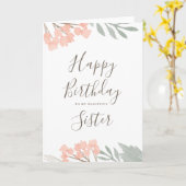 Herzlichen Glückwunsch Geburtstagsschwester Blumen Karte (Gelbe Blume)