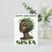 Herzlichen Glückwunsch Geburtstagsschwester schwar Feiertagspostkarte (Stehend Vorderseite)