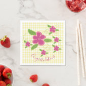 Herzlichen Glückwunsch Gelbes Kariertes Rosa Serviette (Beispiel)