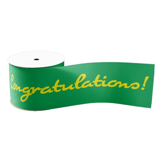 Herzlichen Glückwunsch Gelbes Lässiges Skript Ripsband (Spule)