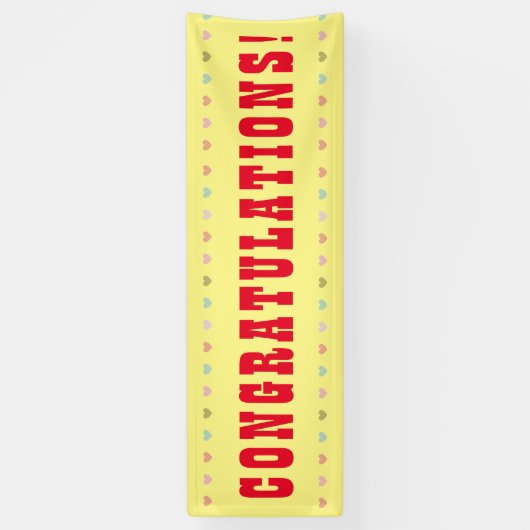 Herzlichen Glückwunsch - Giant Word auf einem Bann Banner (Vertikal)