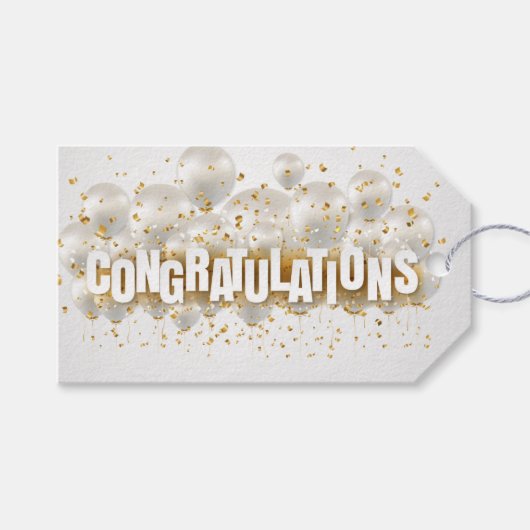 Herzlichen Glückwunsch Gift Tags Geschenkanhänger (Vorderseite (Horizontal))