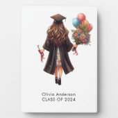 Herzlichen Glückwunsch Girl Watercolor Abschluss Fotoplatte (Vorderseite)