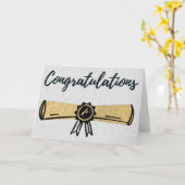 Herzlichen Glückwunsch Glitzer Diploma Abschluss C Karte (Gelbe Blume)