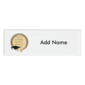 "Herzlichen Glückwunsch! Gold Abschluss Foto Frame Namenschild (Vorderseite)