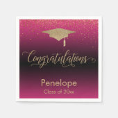 Herzlichen Glückwunsch Gold Confetti Abschluss Hot Serviette (Vorderseite)