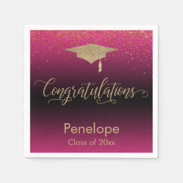 Herzlichen Glückwunsch Gold Confetti Abschluss Hot Serviette