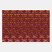 Herzlichen Glückwunsch Gold Dark Red Class of 20xx Geschenkpapier Set (Vorderseite 3)