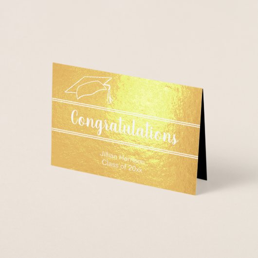 Herzlichen Glückwunsch Gold Folienkarte (Vorderseite)