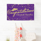 Herzlichen Glückwunsch Gold und Lila Abschluss Banner (Insitu)