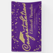 Herzlichen Glückwunsch Gold und Lila Abschluss Banner (Vertikal)