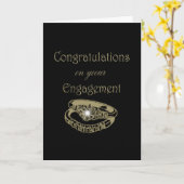 Herzlichen Glückwunsch Golden Verlobung Rings Karte (Gelbe Blume)