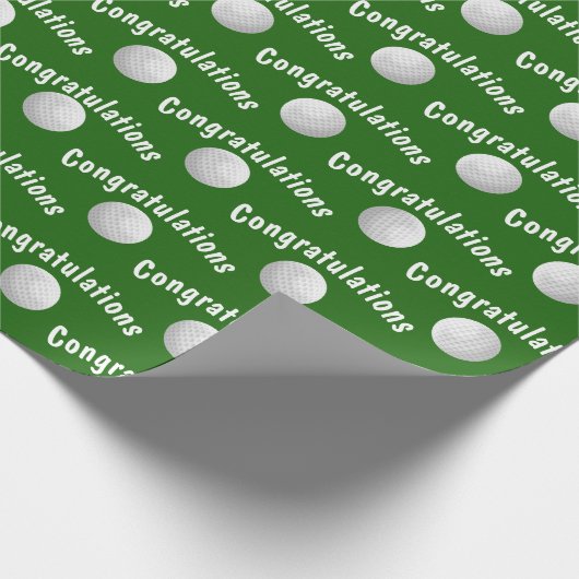Herzlichen Glückwunsch Golfbälle auf grün Geschenkpapier (Ecke)