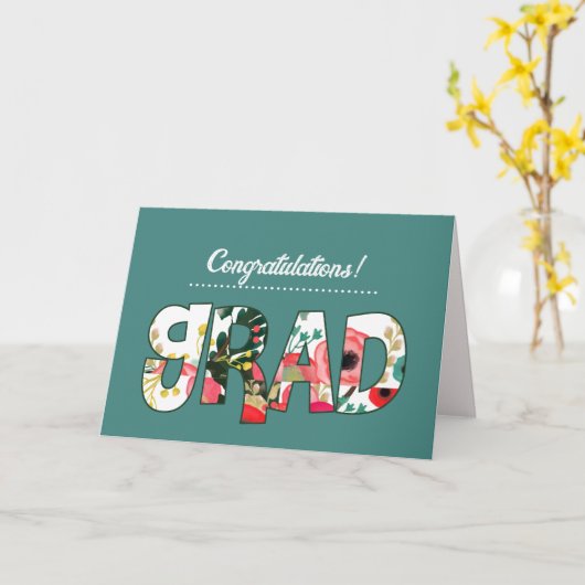 Herzlichen Glückwunsch Grad. Benutzerdefinierter T Karte (Gelbe Blume)