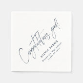 Herzlichen Glückwunsch grad einfache Marine blauen Serviette (Vorderseite)