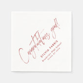 Herzlichen Glückwunsch grad einfache moderne rote Serviette (Vorderseite)