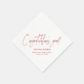 Herzlichen Glückwunsch grad einfache moderne rote  Serviette (Ecke)