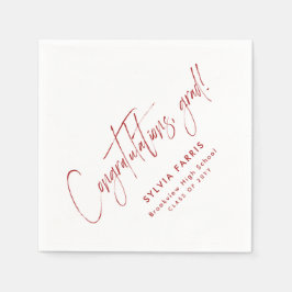 Herzlichen Glückwunsch grad einfache moderne rote  Serviette