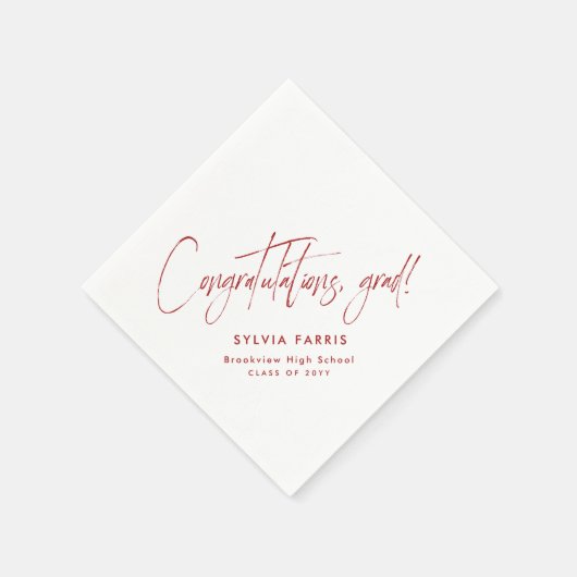 Herzlichen Glückwunsch grad einfache moderne rote  Serviette (Ecke)