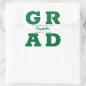 Herzlichen Glückwunsch Grad Green zu White Square  Quadratischer Aufkleber (Tasche)