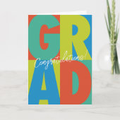 Herzlichen Glückwunsch grad kühn bunter Abschluss Karte (Vorderseite)
