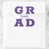 Herzlichen Glückwunsch Grad Lila White Quadratischer Aufkleber (Tasche)