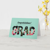 Herzlichen Glückwunsch Grad. Moderne, florale Cust Karte (Gelbe Blume)