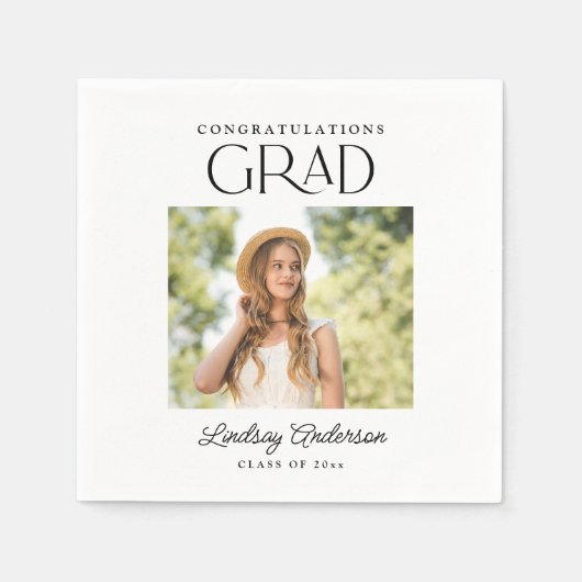 Herzlichen Glückwunsch Grad Moderner Foto Abschlus Serviette (Vorderseite)